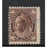 Canada Sc 71 1897 6c brown Victoria Maple Leaf stamp used