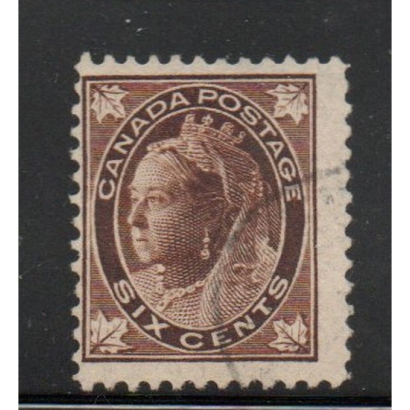 Canada Sc 71 1897 6c brown Victoria Maple Leaf stamp used