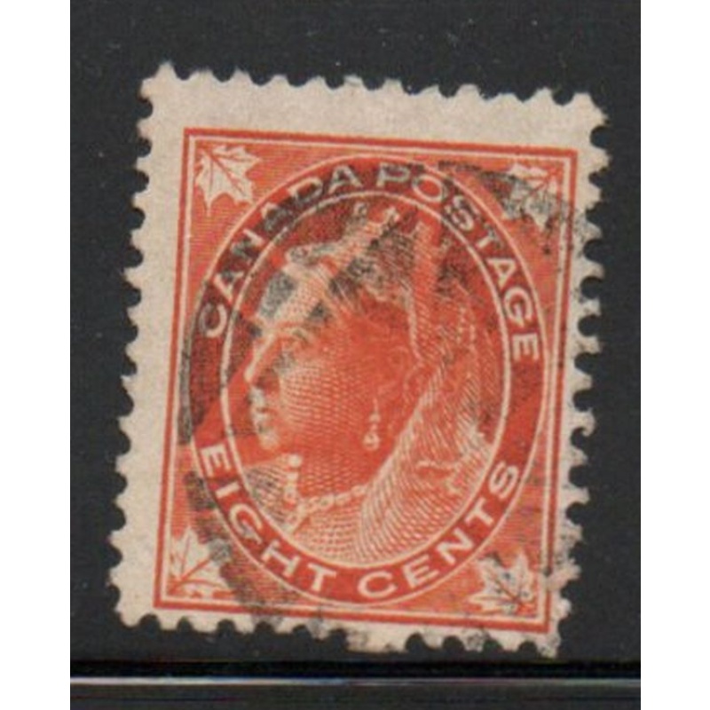 Canada Sc 72 1897 8c orange Victoria Maple Leaf stamp used