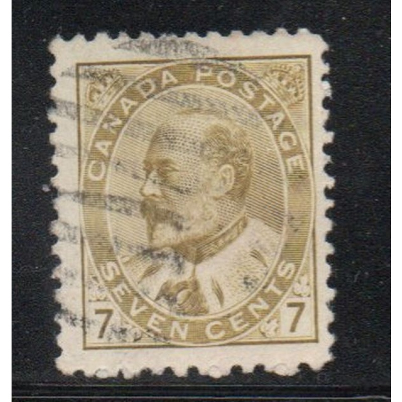Canada Sc 92 1903 7c olive bistre Edward VII stamp used