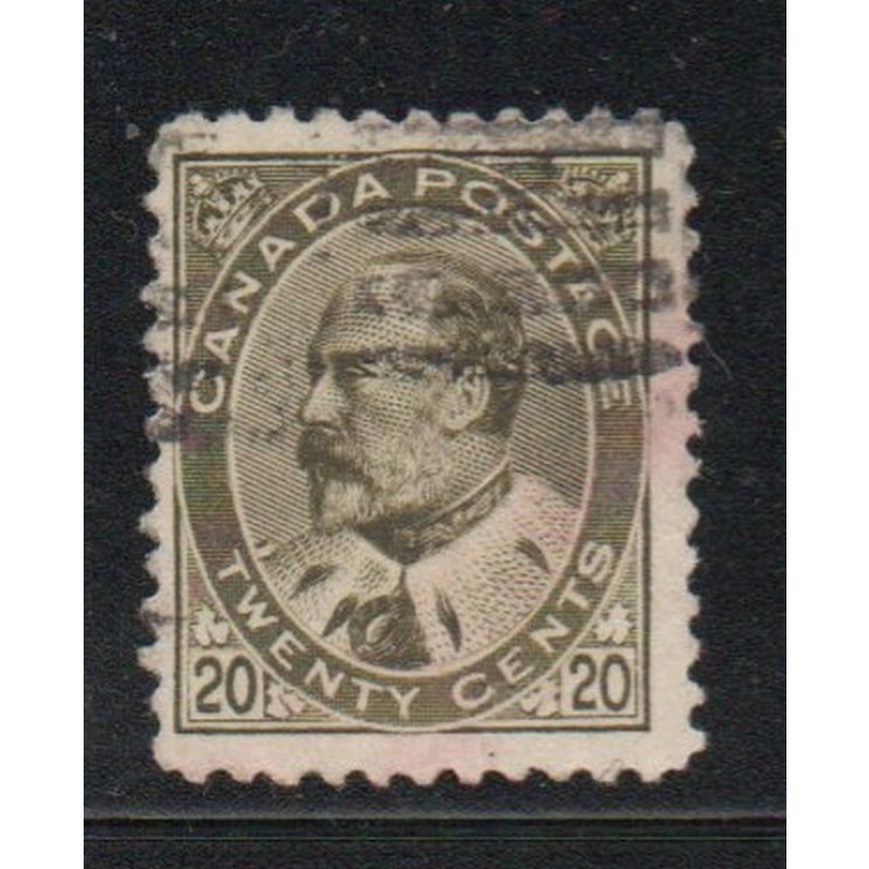 Canada Sc 94 1904 20 c olive green  Edward VII stamp used