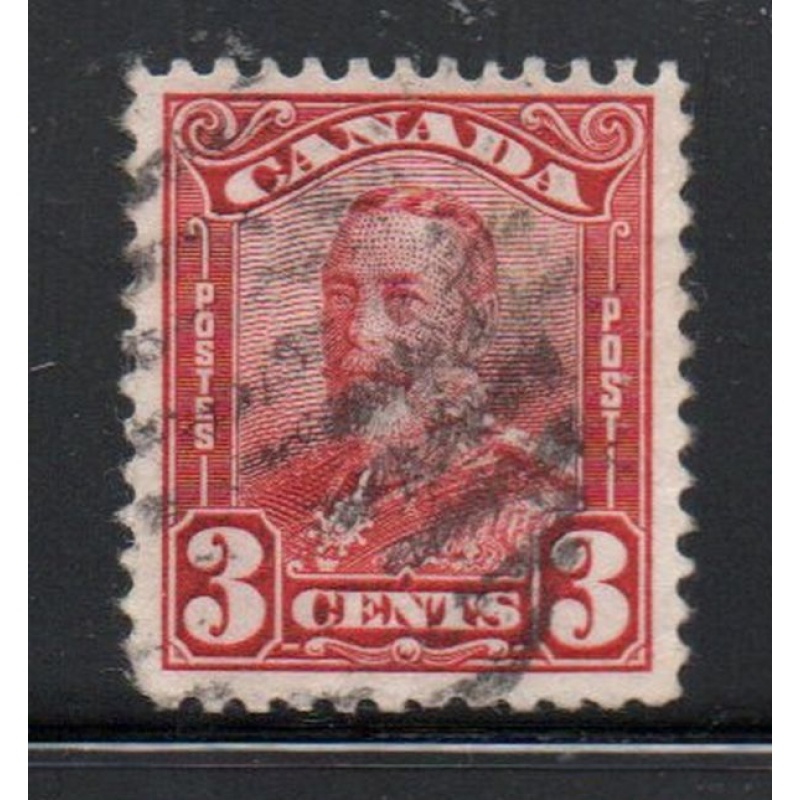 Canada Sc 151 1928 3c dark carmine G V scroll issue stamp used