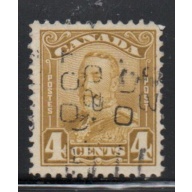 Canada Sc 152 1928 4c olive bistre G V scroll issue stamp used