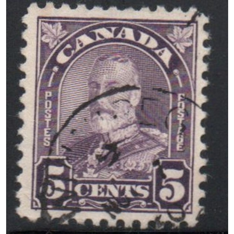 Canada Sc 169 1930 5c dull violet G V arch issue stamp used