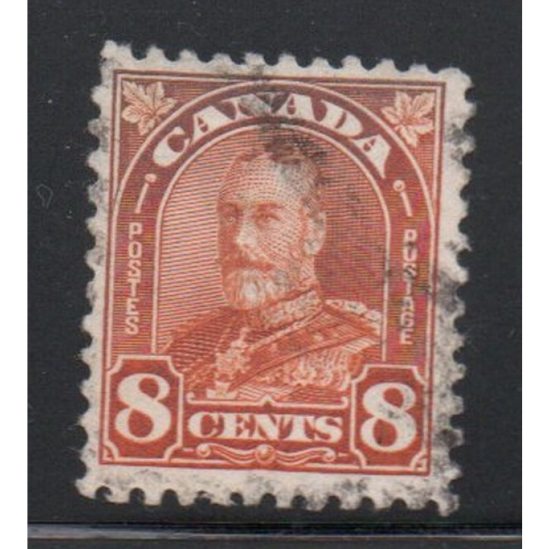 Canada Sc 172 1930 8c red orange G V arch issue stamp used