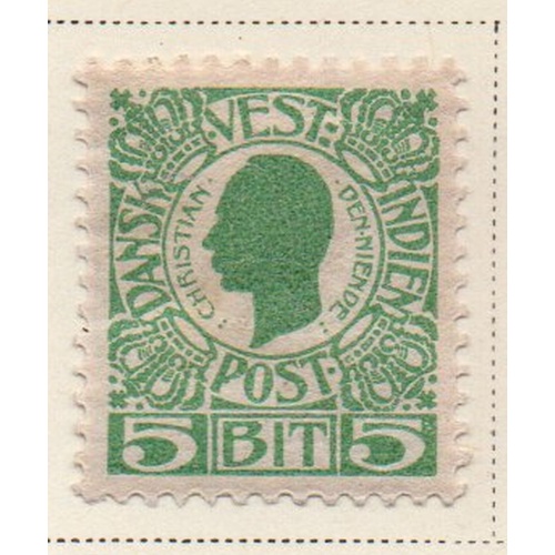 Danish West Indies Sc 31 1905 5 b green Christian IX stamp mint