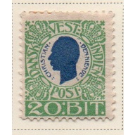 Danish West Indies Sc 33 1905 20 b green & blue Christian IX stamp mint