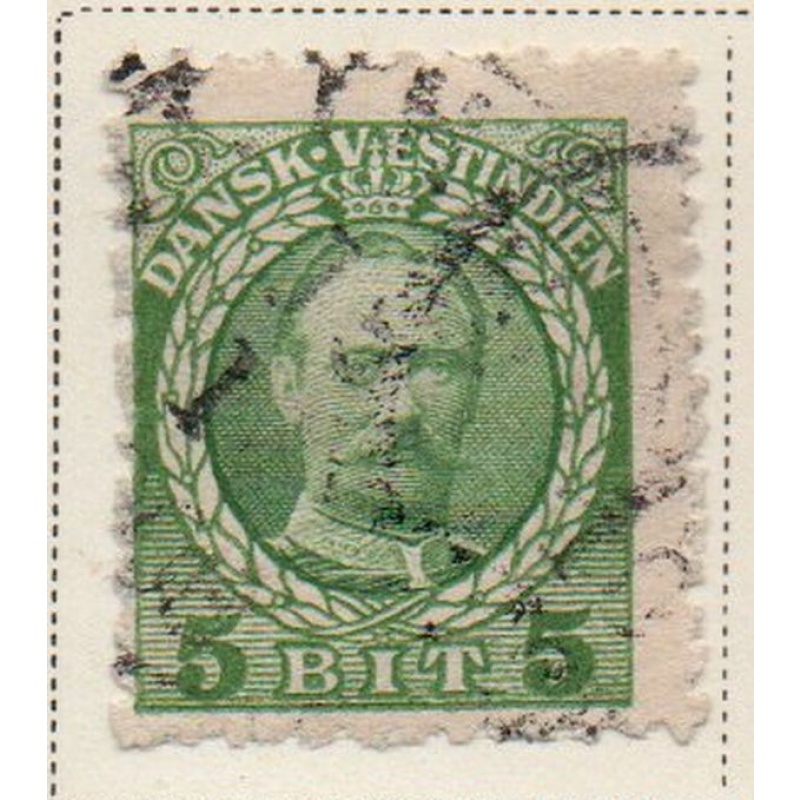Danish West Indies Sc 43 1908 5 bit Frederik VIII stamp used