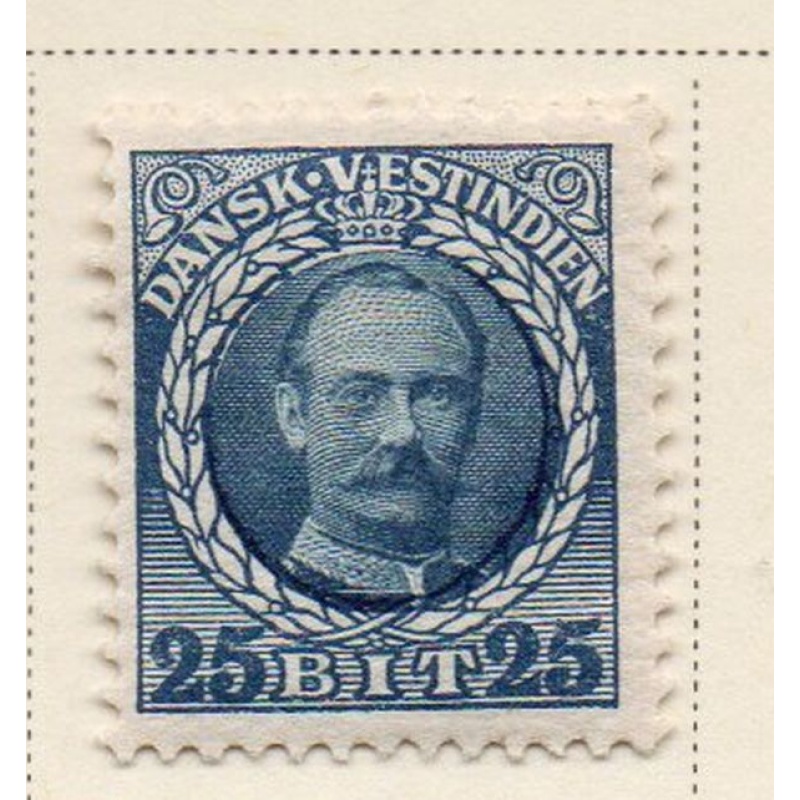 Danish West Indies Sc 47 1908 25 bit blue & light blue Frederik VIII stamp mint