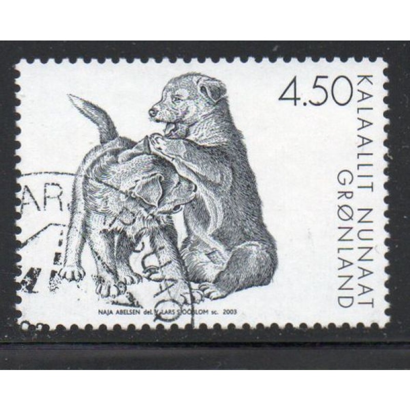 Greenland Sc 409 2003 4.5 kr dogs stamp used