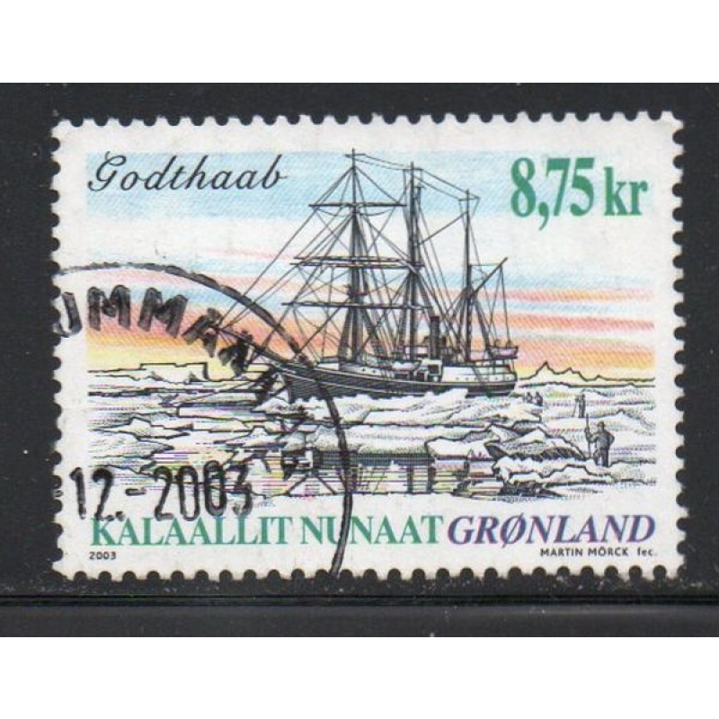 Greenland Sc 418 2003 8.75 kr ship "Godthaab" stamp used