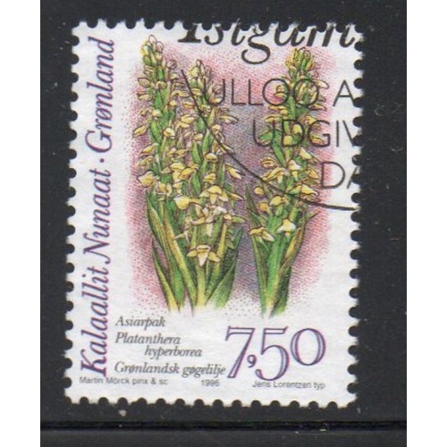 Greenland Sc 283 1995 7.5 kr Orchids stamp used