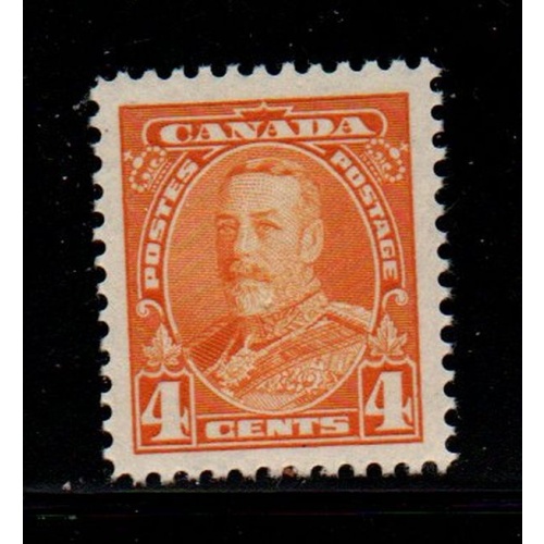 Canada Sc 220 1935 4c Yellowish Orange George V stamp mint NH