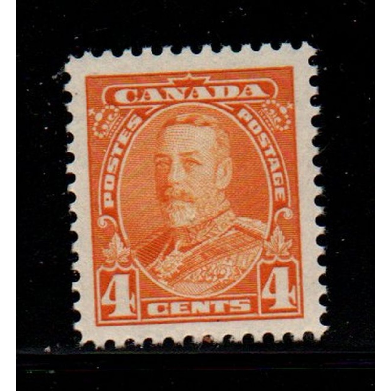 Canada Sc 220 1935 4c Yellowish Orange George V stamp mint NH
