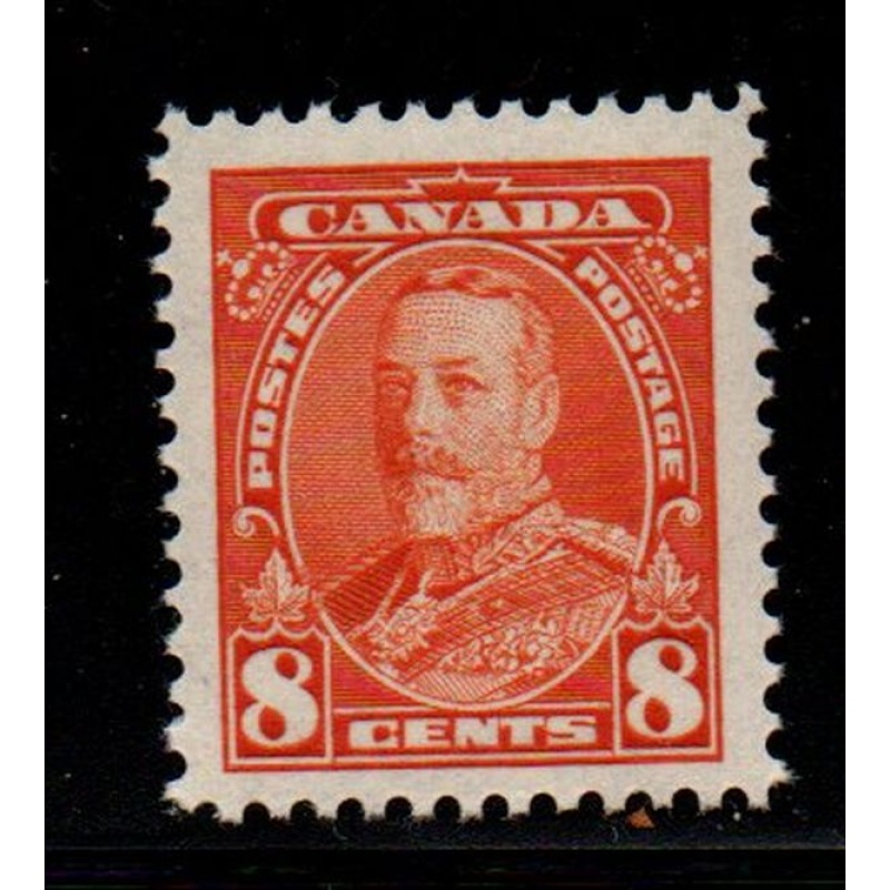 Canada Sc 222 1935 8c deep orange George V stamp mint NH