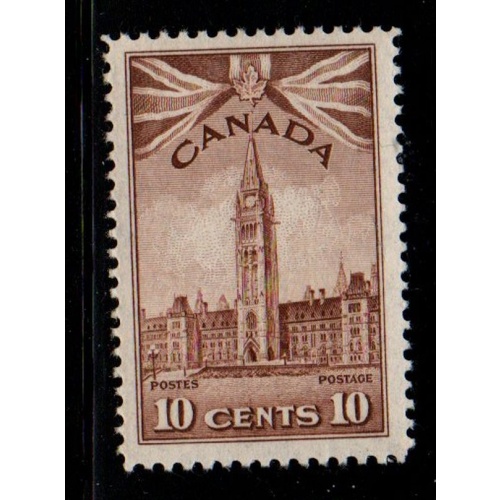 Canada Sc 257 1942 10c Parliament Building stamp mint NH