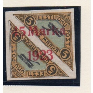 Estonia Sc  C6 1923 45 marka overprint Biplane airmail stamp mint