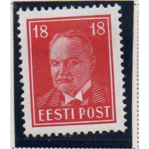 Estonia Sc 127 1940 18 m deep carmine President Pats stamp mint
