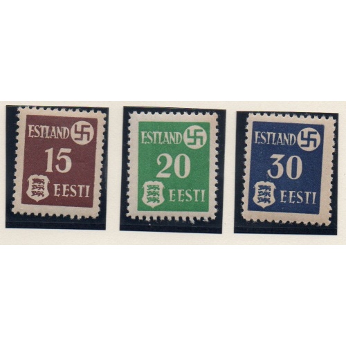 Estonia Sc  N3-5 1941 German Occupation stamp set mint NH