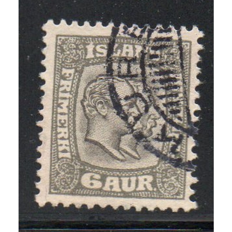 Iceland Sc 75 1907 6 aur 2 Kings stamp used
