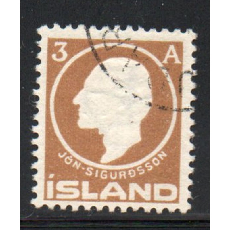 Iceland Sc 87 1911 3 aur Jon Sigurdsson stamp used