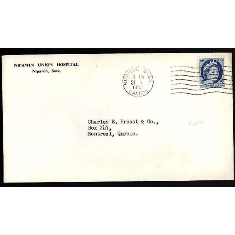 Canada-cover #9937 - 5c QEII Wilding coil - Nipawin , Sask - 31 I 1963 -CC "Nipawin