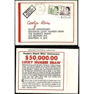 Canada-cover  #10016 - 2c+3c Centennials on Reader's Digest "Silver Anniversary Lucky Numb