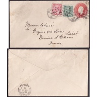Canada-cover #10169-1c+2c Edwards uprating a 2c Edward stationery to France
