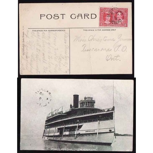 Canada-cover #12031-2c Tercentenary-Welland Cnty-Crystal Beach-Steamer
