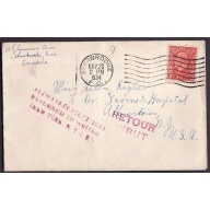 Canada-#9554-3c KGV- Sherbrooke, PQ-Nov 20 1934-H/S "Retour","Misdirected Return t