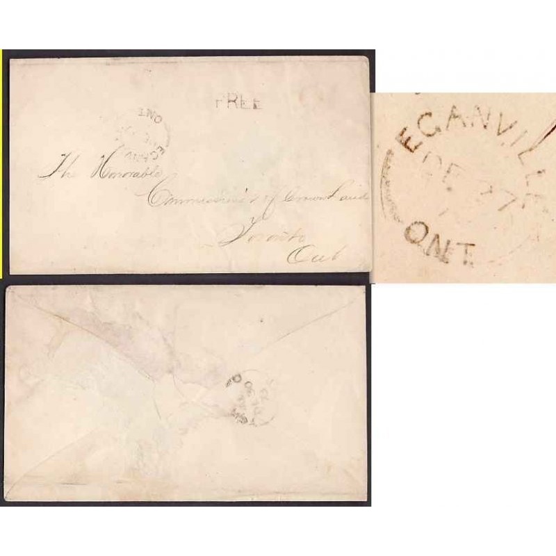 Canada-#9329 - Stampless -Renfrew County-Eganville,Ont single broken