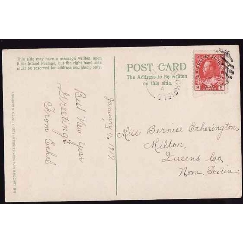 Canada-cover #11875-2c Admiral-p/c-Buckfield, NS - Jan 4 1917