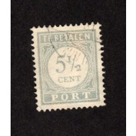 NETHERLANDS USED 5 1/2 POSTAGE DUE STAMP SCOTT # J52 VF