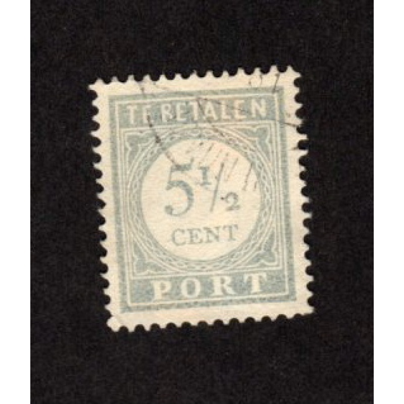 NETHERLANDS USED 5 1/2 POSTAGE DUE STAMP SCOTT # J52 VF