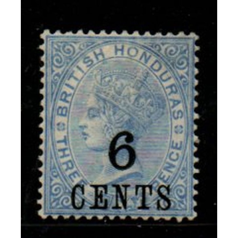 British Honduras Sc 36 1891 6 c on 3d Victoria stamp mint