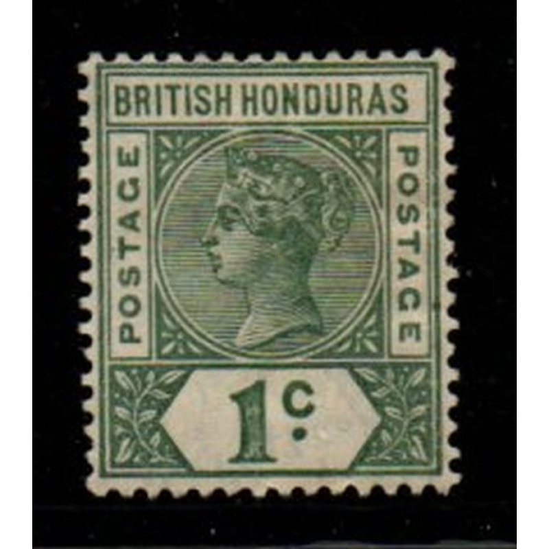 British Honduras Sc 38 1891 1c green Victoria stamp mint