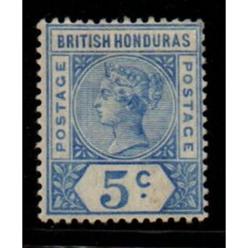 British Honduras Sc 41 1891 5c ultra Victoria stamp mint