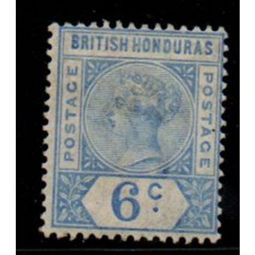 British Honduras Sc 42 1893 6c ultramarine Victoria stamp mint