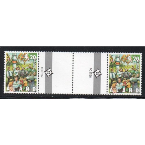 Aland Finland Sc 144 1998 Midsummer Celebration stamp gutter pair mint NH