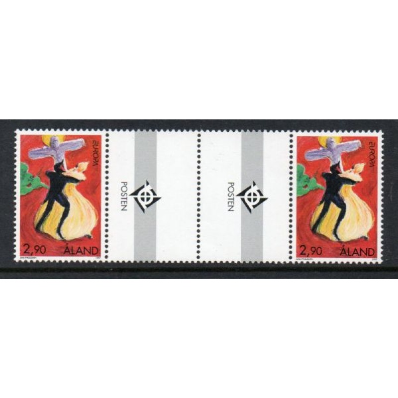 Aland Finland Sc 135 1997 Europa stamp gutter pair mint NH