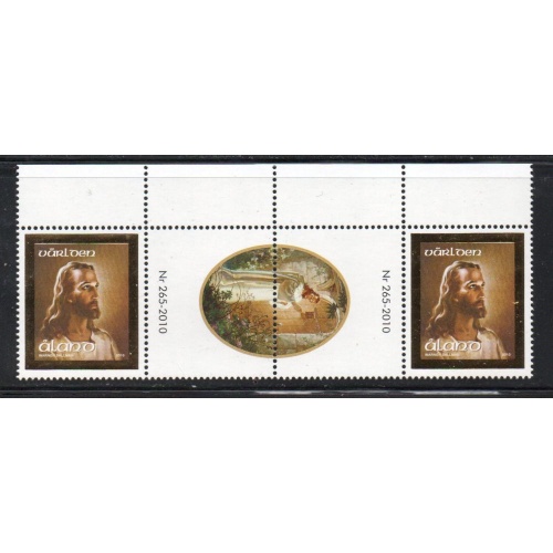 Aland Finland Sc 298 2010 Jesus Christ stamp gutter pair mint NH