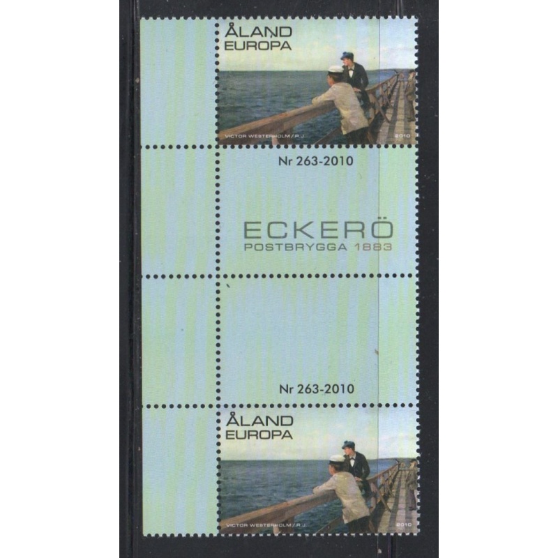 Aland Finland Sc 297 2010 Europa stamp gutter pair mint NH