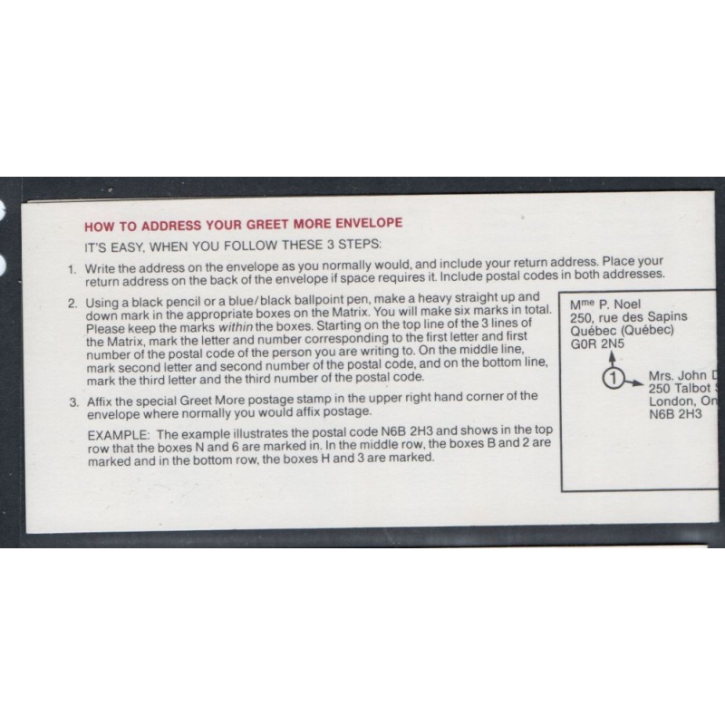 Canada Sc 1116 1986  29c Angel Greet More booklet of 10 stamps mint NH