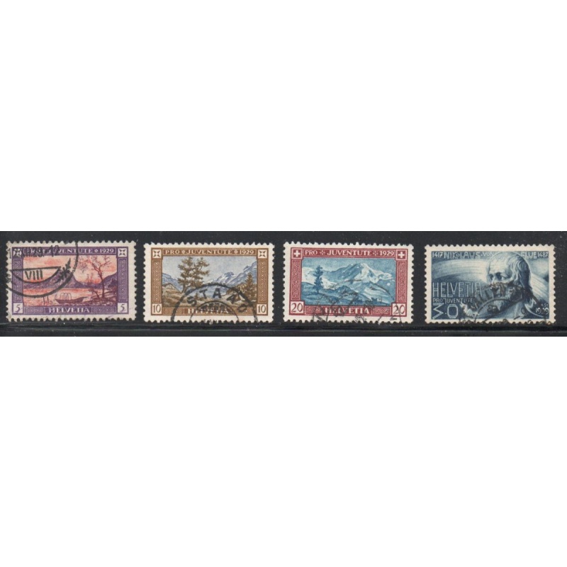 Switzerland Sc B49-52 1929 Pro Juventute views stamp set used
