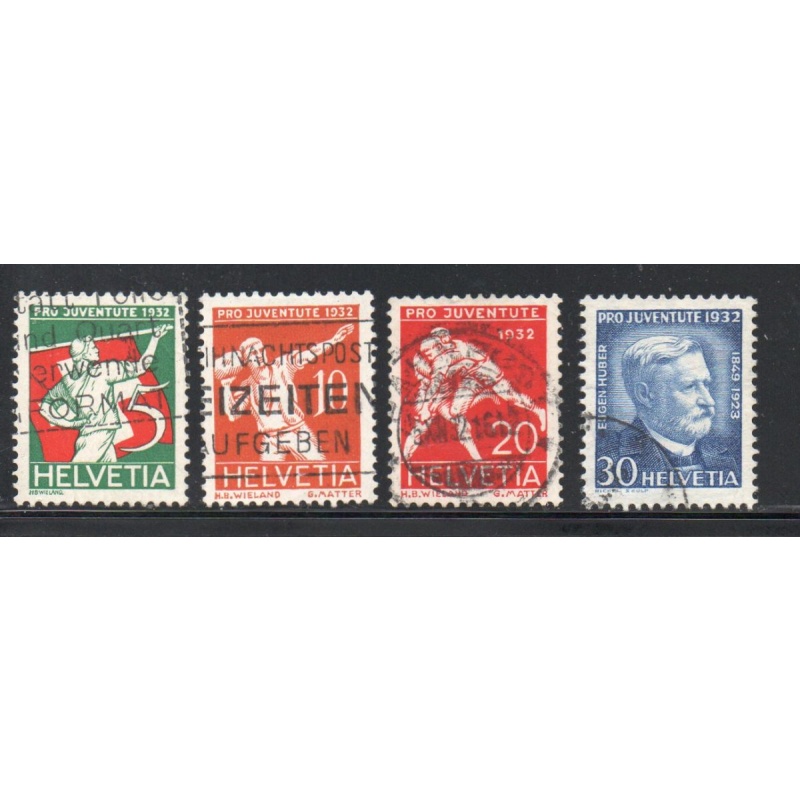 Switzerland Sc B61-64 1932 Pro Juventute Sports stamp set used