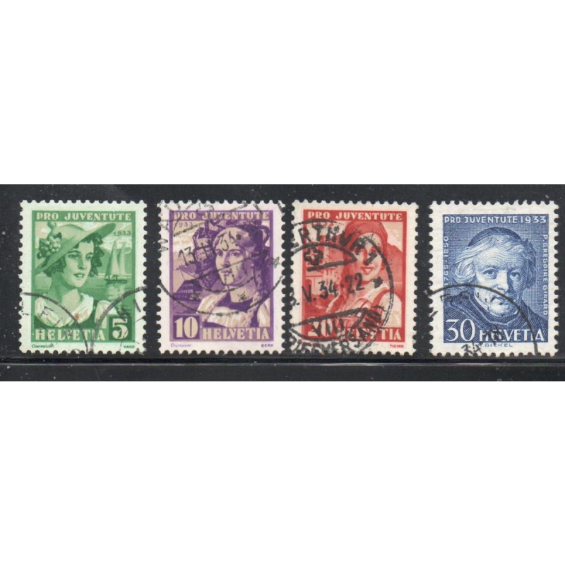 Switzerland Sc B65-68 1933 Pro Juventute Girls stamp set used