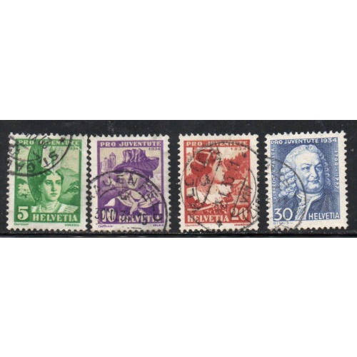 Switzerland Sc B69-72 1934 Pro Juventute Girls stamp set used