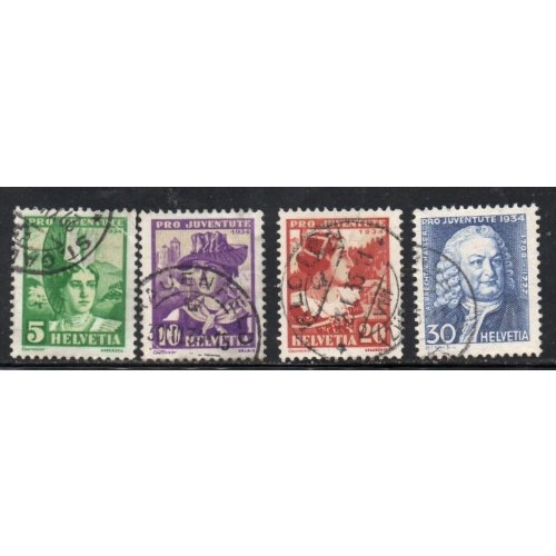 Switzerland Sc B69-72 1934 Pro Juventute Girls stamp set used
