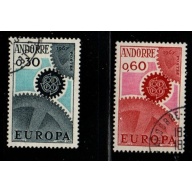 Andorra (Fr) Sc 174-75 1967 Europa stamp set used