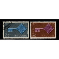 Andorra (Fr) Sc 182-83 1968 Europa stamp set used